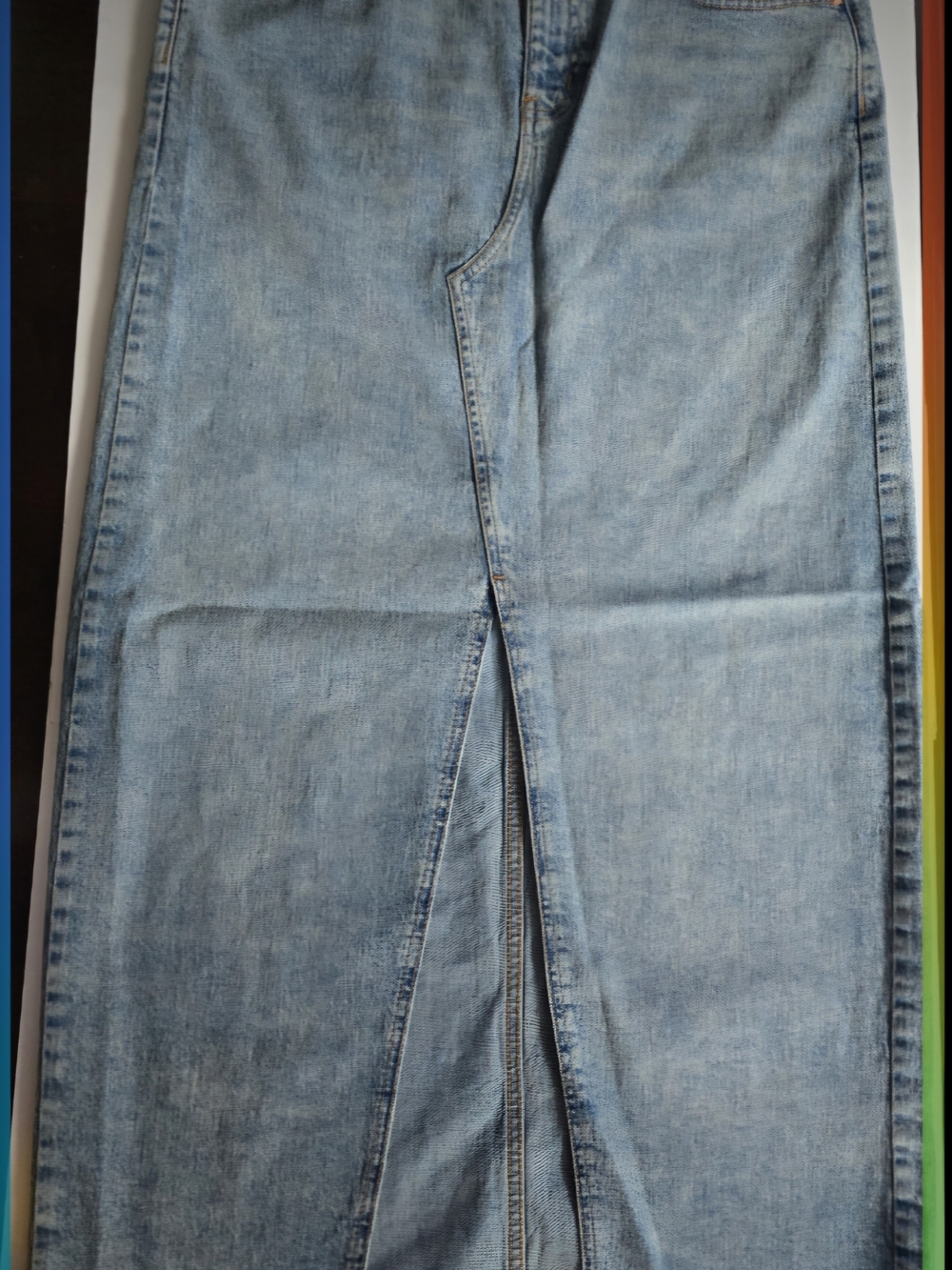 wild fable Light Blue Denim Maxi Skirt with Front Slit